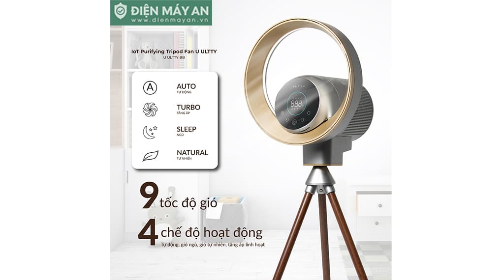 Quạt Lọc Không Khí Và Khử Khuẩn Ultty BB - Tặng Kèm Máy Bù Ẩm B23 Trị Giá 750k